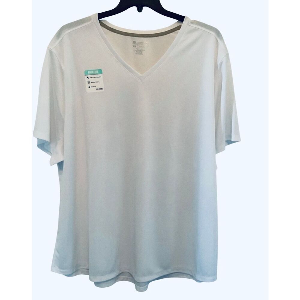 Reel Legends Womens 4X Permormance Vneck Top SHORTSLEEVE